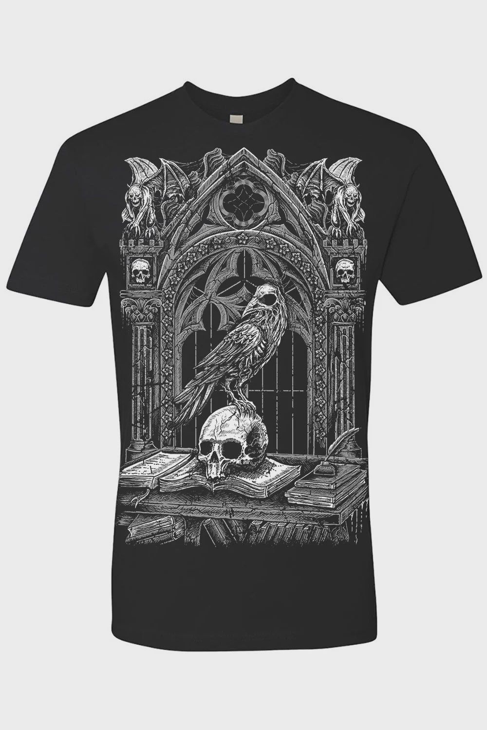 T-Shirt Quoth The Raven Homme [GRIS] [PLUS]