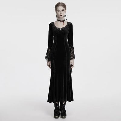 Velvet Lace Dress OQ-850 [BLACK]