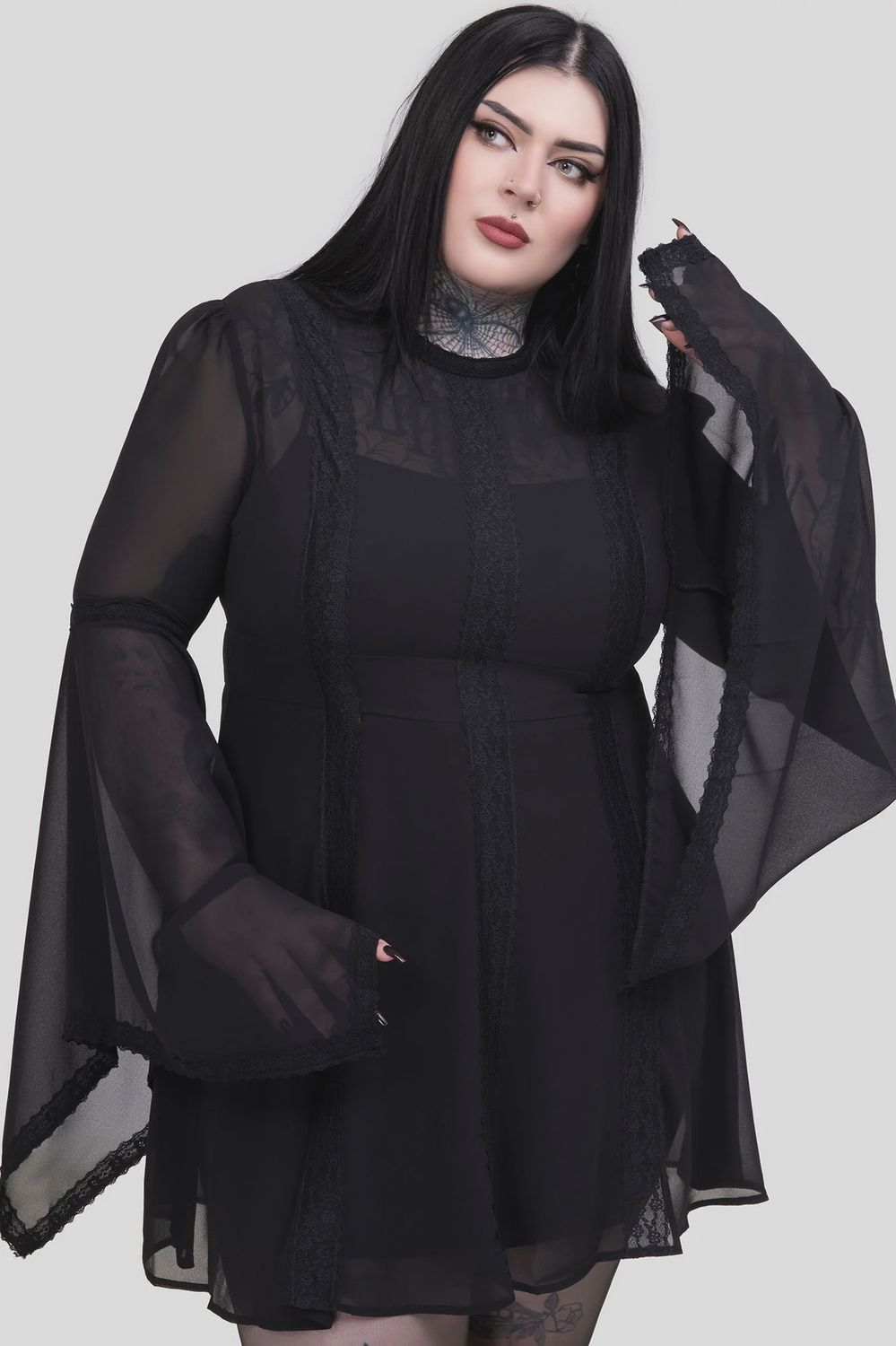 Begone Long Sleeve Mini Dress [PLUS]