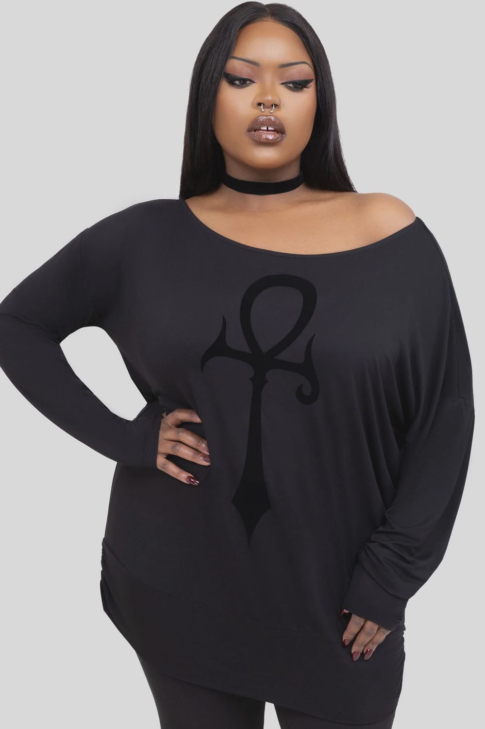 Satanic Omen Long Sleeve Top [PLUS]