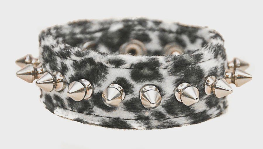 Bracelet en Léopard avec Studs BC203L [BLANC]