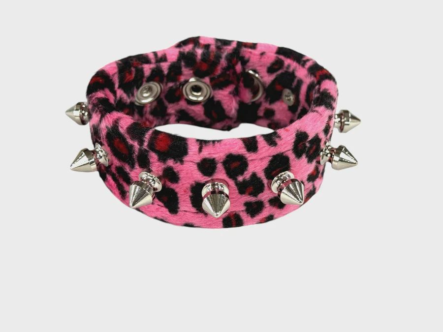 Bracelet en Léopard avec Studs BC203L [ROSE]