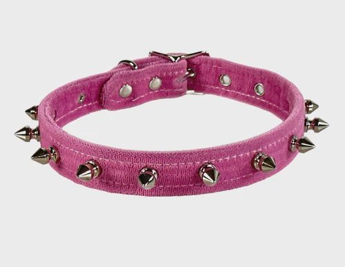 Choker en Velours à Studs CK134 [ROSE]
