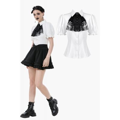 Blouse avec Jabot Dentelle IW129