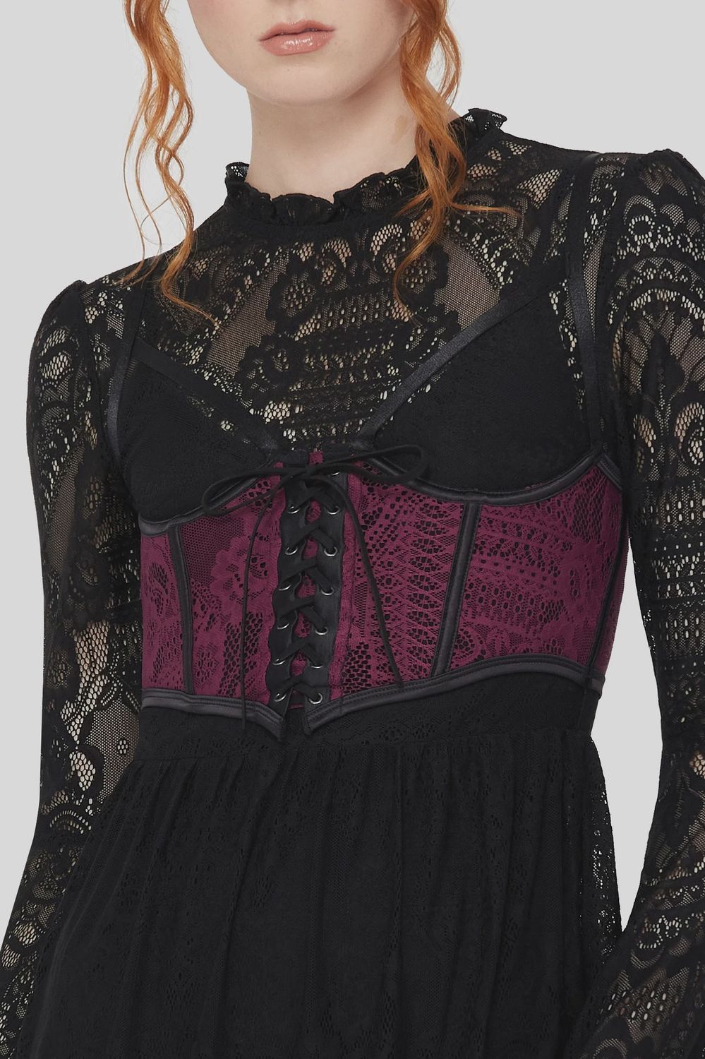 Bustier Arden Lace Basque [PRUNE]
