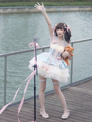 Robe Flower Decor Tiered Sweet JSK [WR-0026]