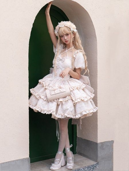 Robe Princess Bow Ruffle Sweet [BLGM-0051] [CHAMPAGNE]