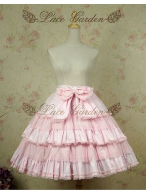 Jupe Sweet avec Nœuds Rose et Blanc [LG-0013]