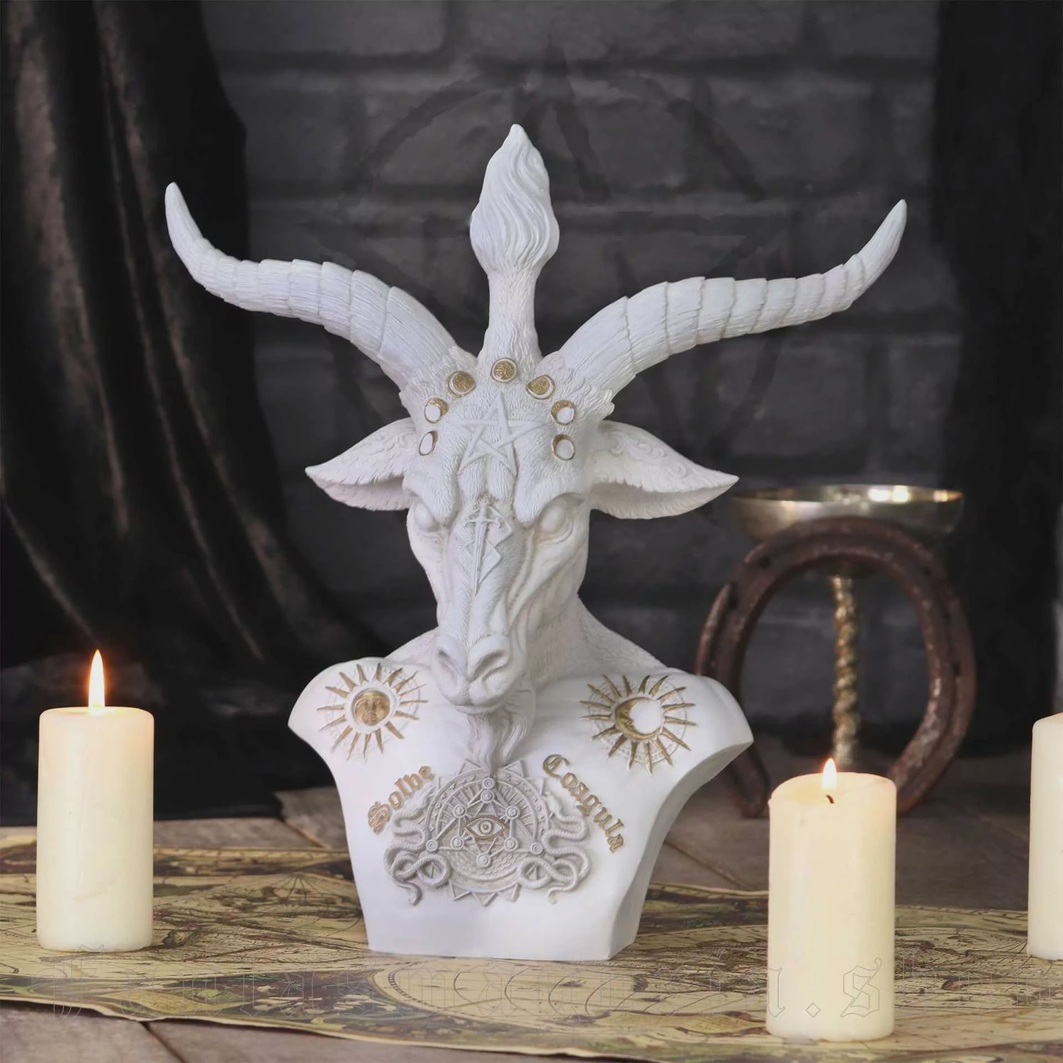 Statuette Baphomet Bust [B5780U1] [BLANC]
