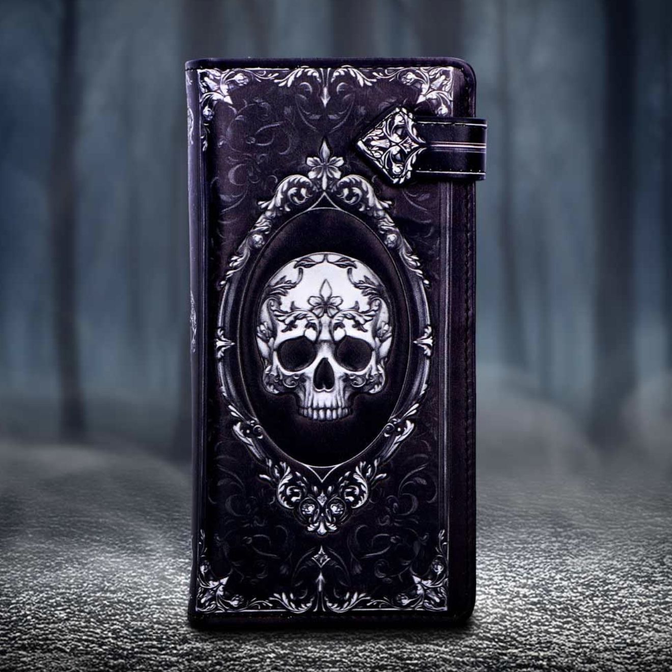 Portefeuille Baroque Skull Embossed [B7257C25]