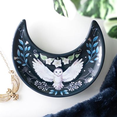 Plat à Bijoux Crescent Moon Owl [MF_08025]