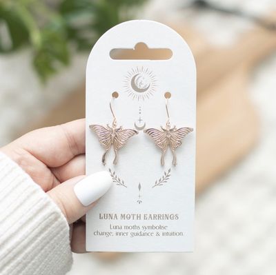 Boucles d&#39;Oreilles Luna Moth [LL_21225]