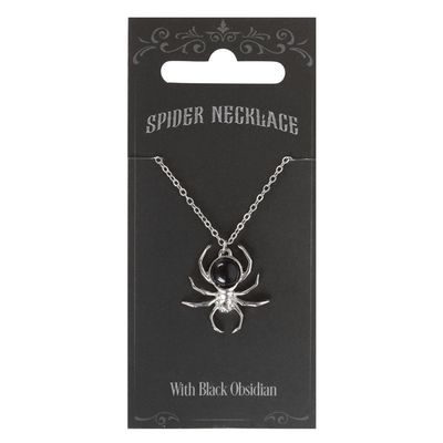 Collier Spider Black Obsidian Pendant [WE_55424]