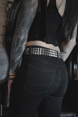 Citadel Pyramid Stud Real Leather Belt