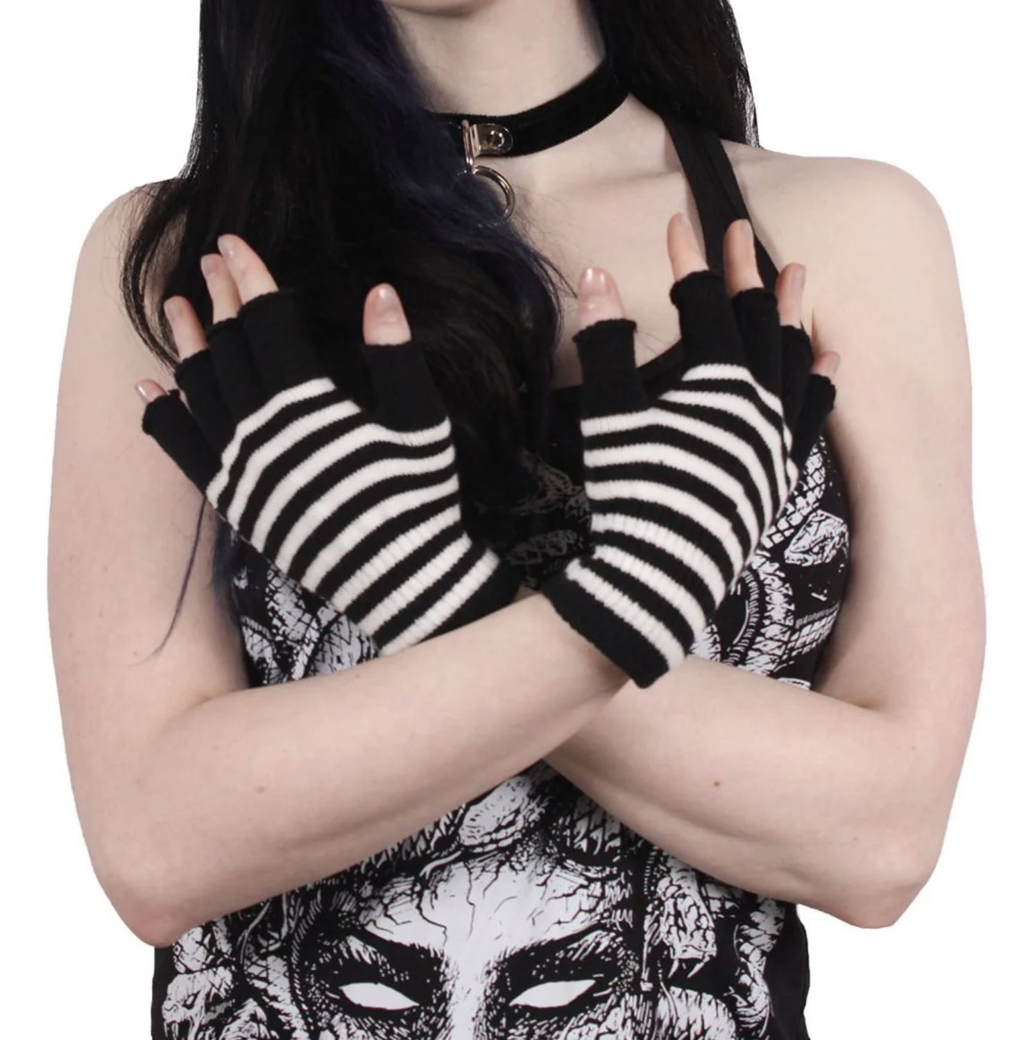 Gants Sans Doigts Striped