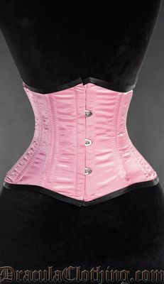 Corset Underbust Double Boned Waist Cincher Satin Rose