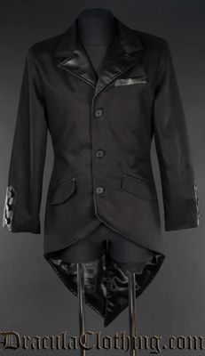 Veston Steampunk Queue-de-Pie Noir [PLUS]