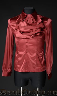 Chemise Marquis Satin Rouge [PLUS]