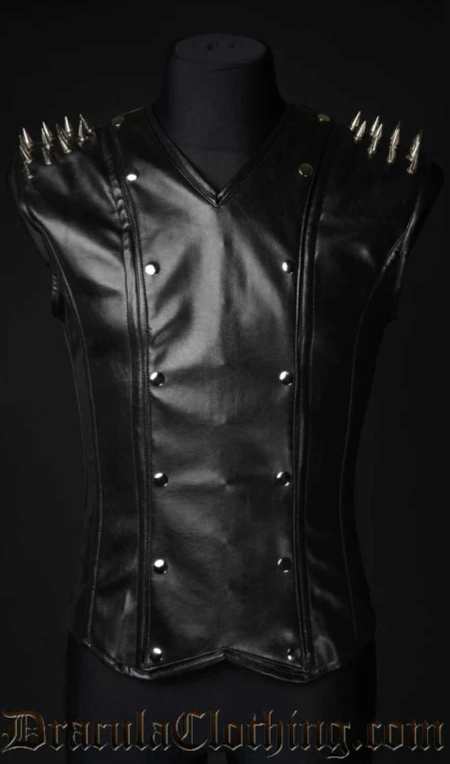 Corset Spiked Faux Leather V-Shaper