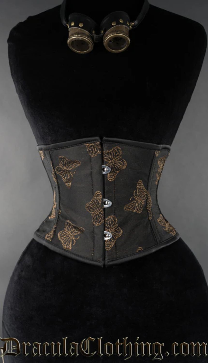 Corset Underbust Bronze Butterfly Waist Cincher