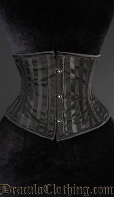 Corset Underbust Waist Cincher Rayé Noir