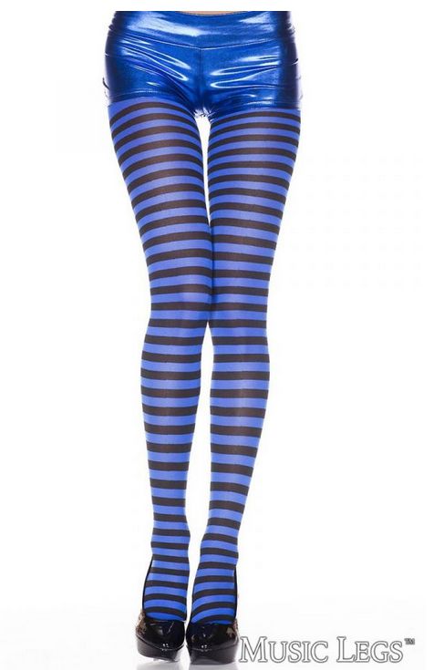 Bas Collants Rayé NOIR &amp; BLEU ROYAL / ML7471