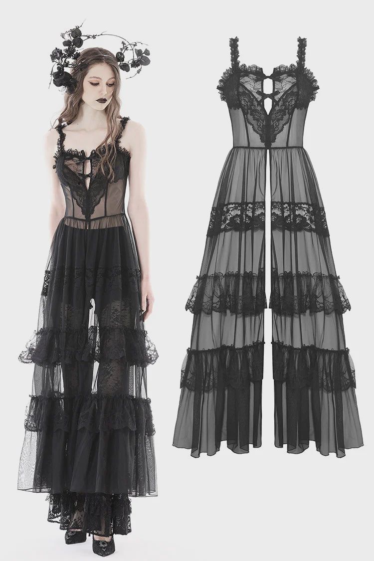 Lace and Mesh Maxi Dress DW814