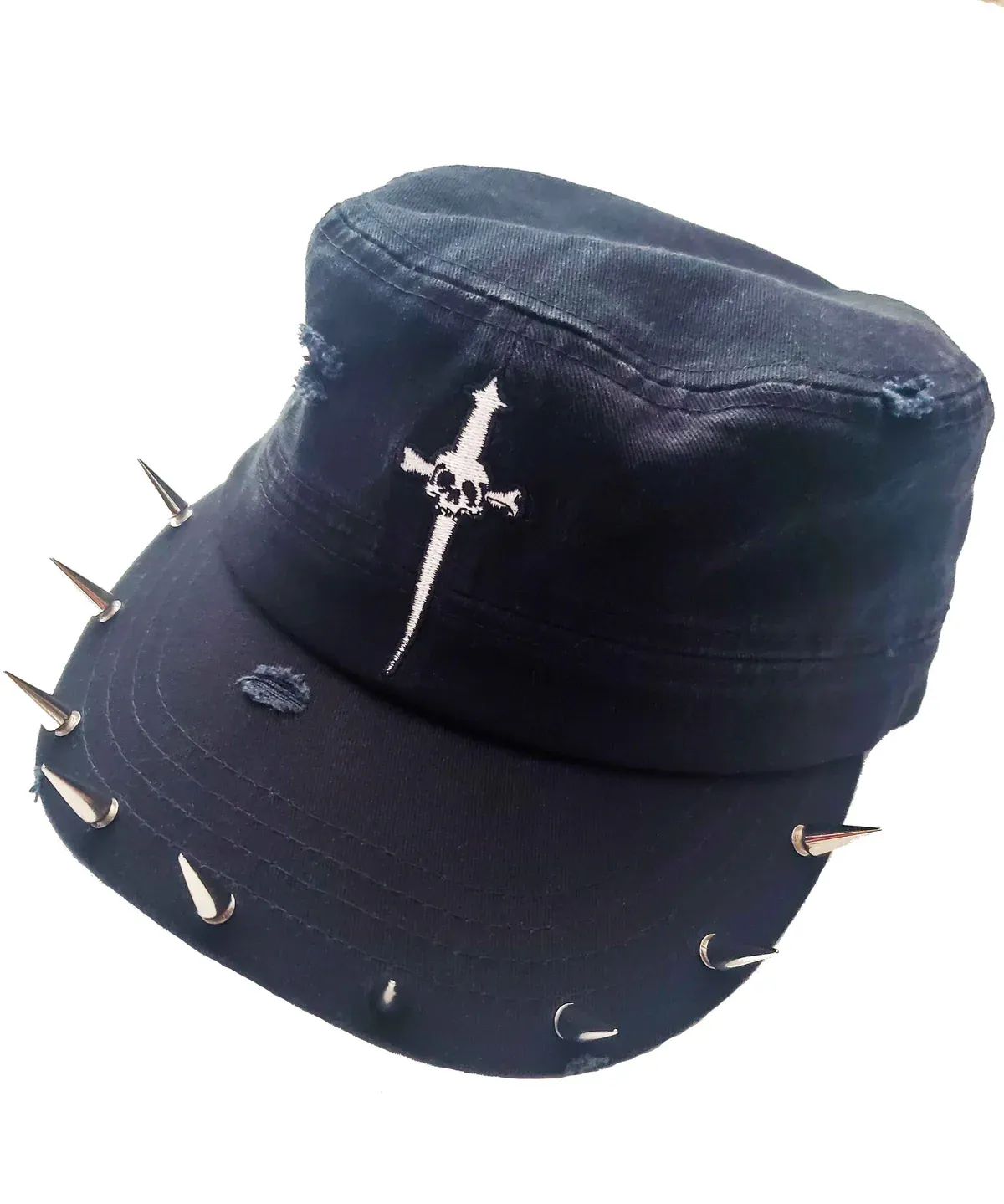 Spiked Distressed Rivethead Cap [LS-192]