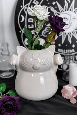 Ghost Kitty Porcelaine Vase