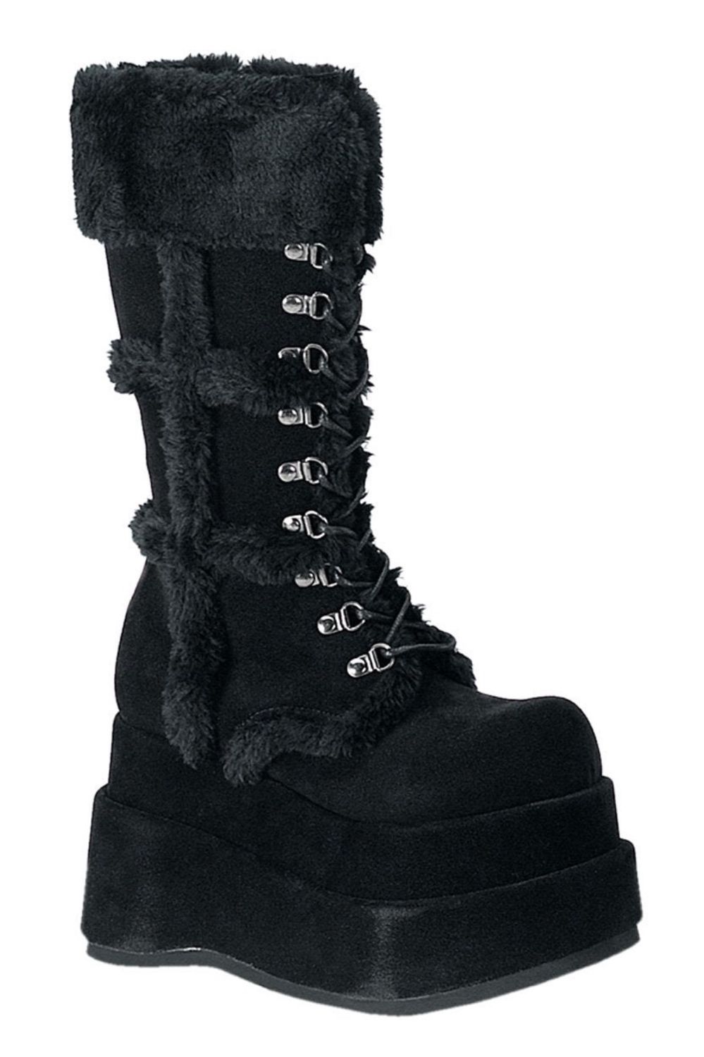 Fluffy Pltaform Boots BEAR-202/B/PU