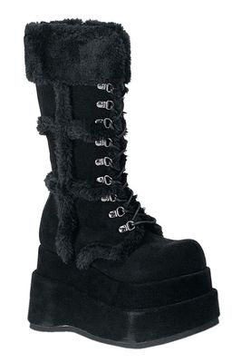Fluffy Pltaform Boots BEAR-202/B/PU
