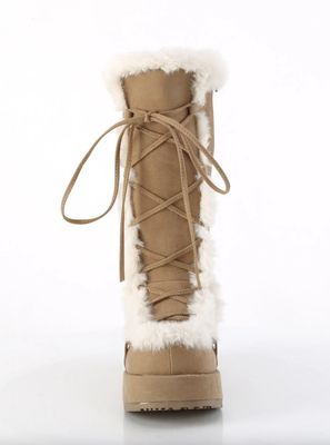 Mid-calf Fluffy Boots CUB-311/CLVS [BROWN]
