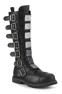 Knee-High Buckle Combat Boots RIOT-21MP/BVL