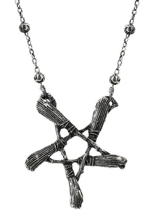 Broom Pentagram Necklace [SILVER]