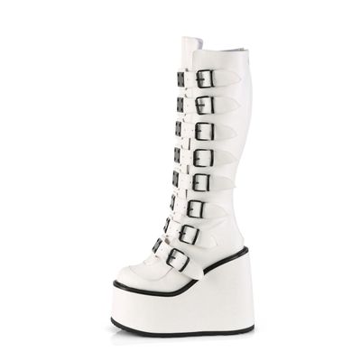 Knee-high Wedge Platform Boots SWI-815/WVL [WHITE]