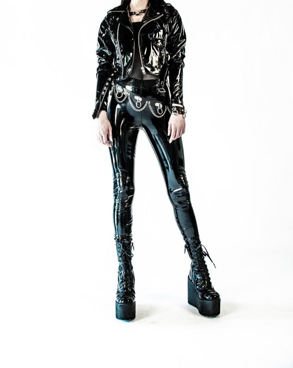Vinyl Moto Jacket [BLACK] [LS-129]