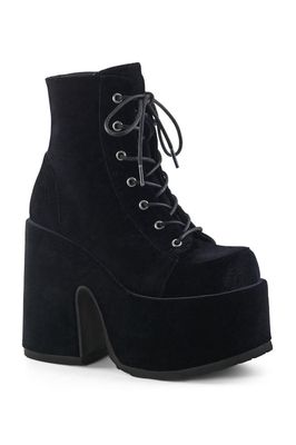 Velvet Heeled Platform Boots CAM-203/BVEL