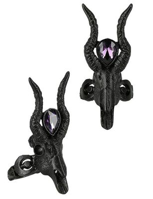 Black Crescent &amp; Skull Ring