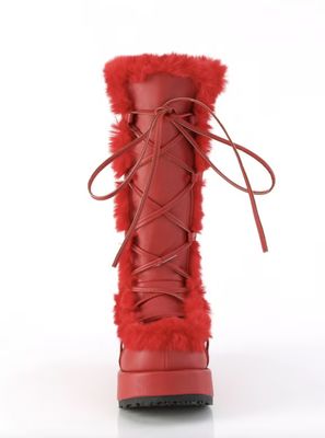 Mid-calf Fluffy Boots CUB-311/RVL [RED]