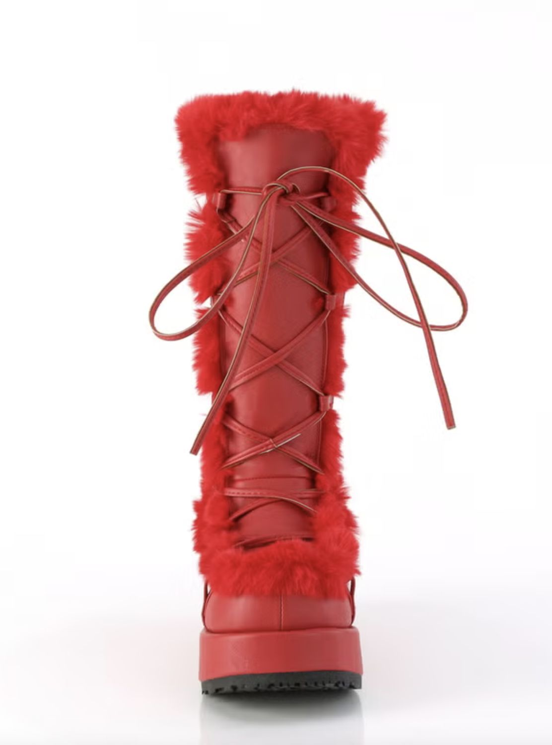 Mid-calf Fluffy Boots CUB-311/RVL [RED]