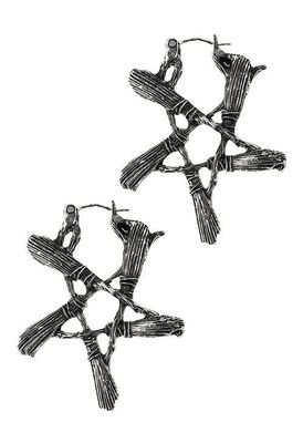 Broom Pentagram Earrings [SILVER]