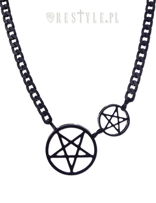 Double Pentacle Necklace [BLACK]