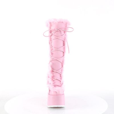 Fluffy Knee-high Heeled Platform Boots CAM-311/PAPVL [PINK]