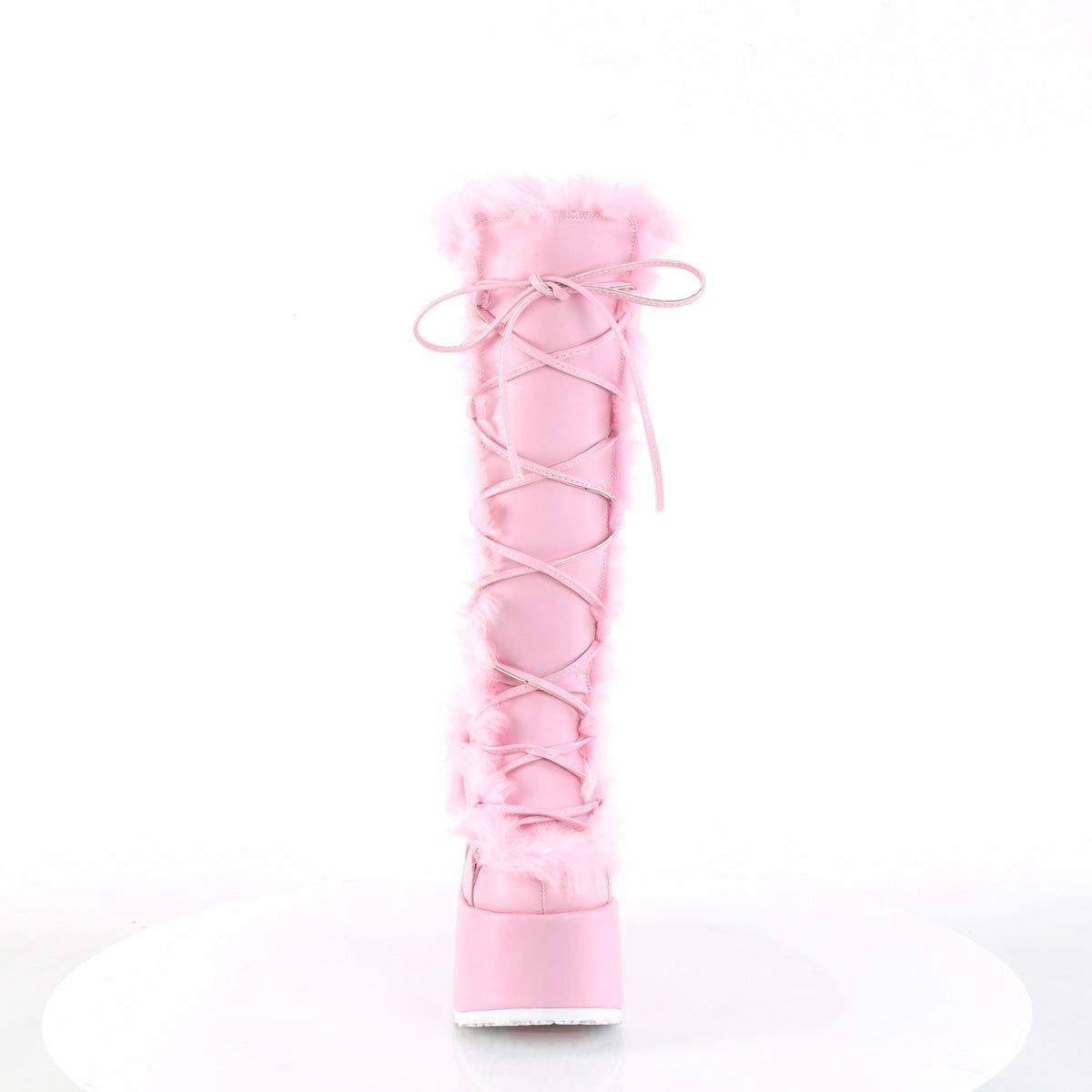 Fluffy Knee-high Heeled Platform Boots CAM-311/PAPVL [PINK]