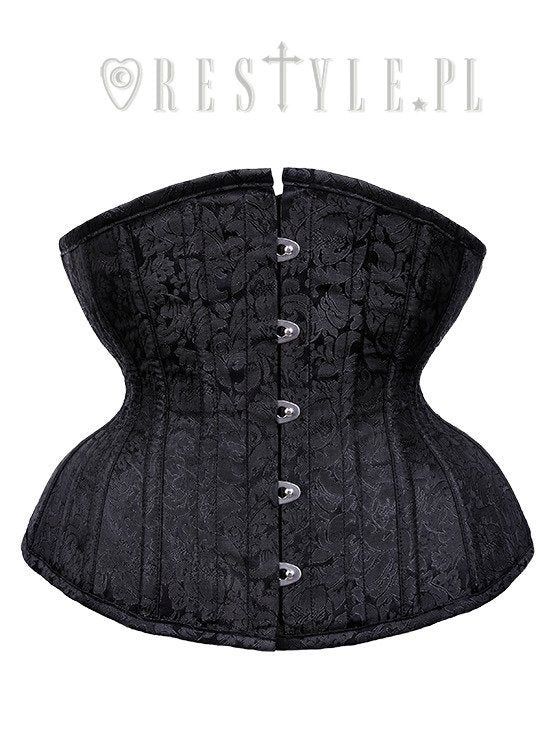 Black Brocade Underbust Corset CU10