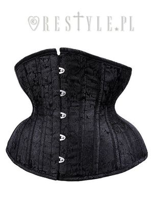 Black Brocade Underbust Corset CU10