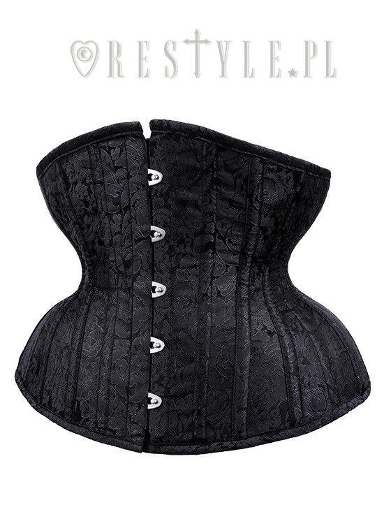 Black Brocade Underbust Corset CU10