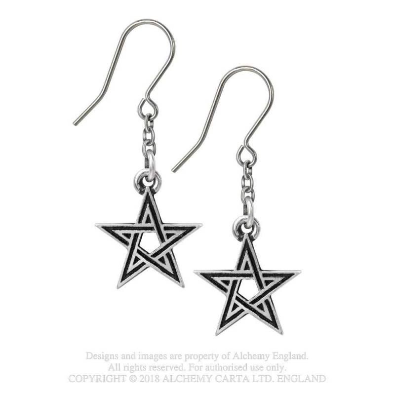 Black Star Earrings [E395]