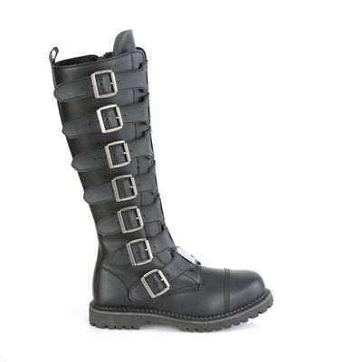 Knee-High Buckle Combat Boots RIOT-21MP/BLE