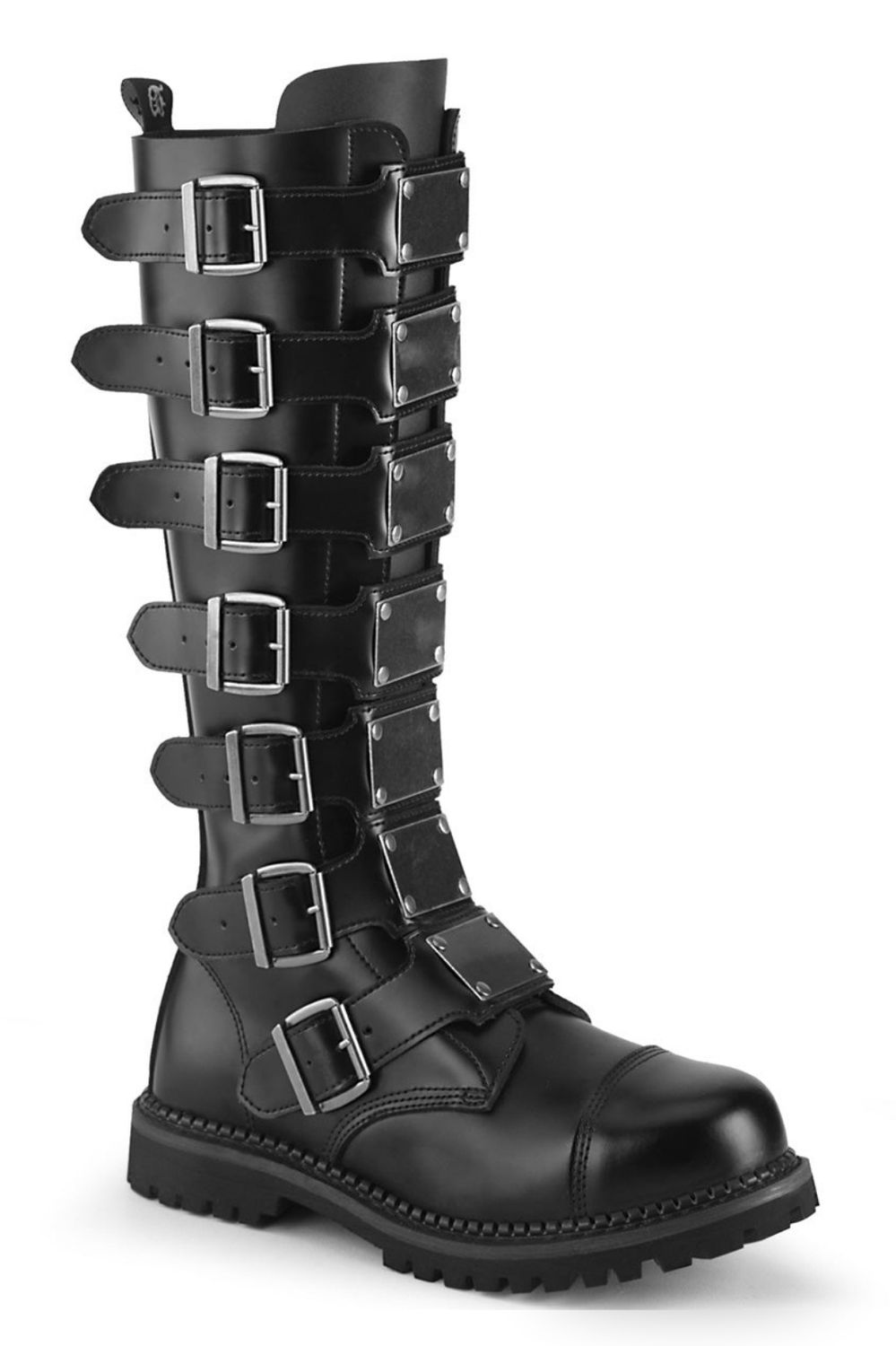Knee-High Buckle Combat Boots RIOT-21MP/BLE